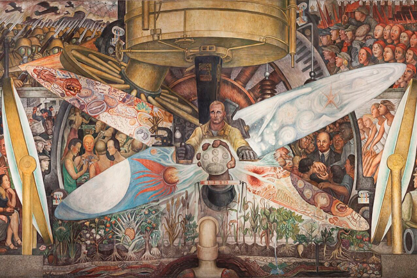 A Diego Rivera mural featured in the Whitney Museum's Vida Americana exhibit